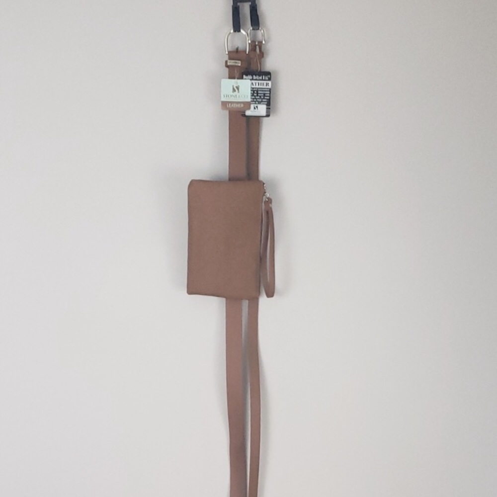 Stone & Co Brown leather belt with Fannie Pack NWT